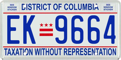 DC license plate EK9664