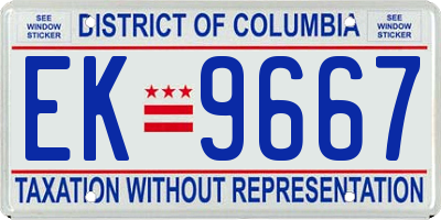 DC license plate EK9667