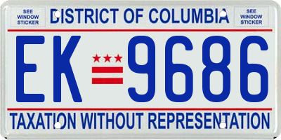 DC license plate EK9686