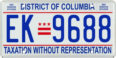 DC license plate EK9688