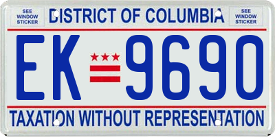 DC license plate EK9690