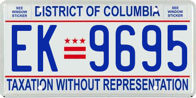 DC license plate EK9695