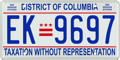 DC license plate EK9697