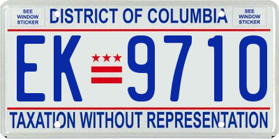 DC license plate EK9710