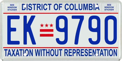 DC license plate EK9790