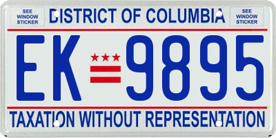 DC license plate EK9895