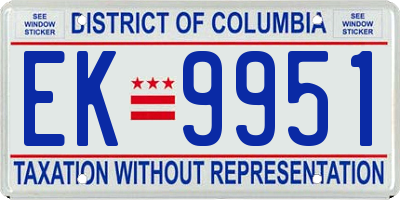 DC license plate EK9951