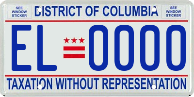 DC license plate EL0000