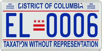 DC license plate EL0006