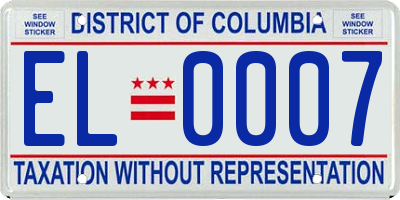 DC license plate EL0007