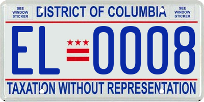 DC license plate EL0008