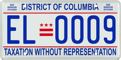 DC license plate EL0009
