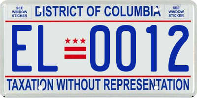 DC license plate EL0012