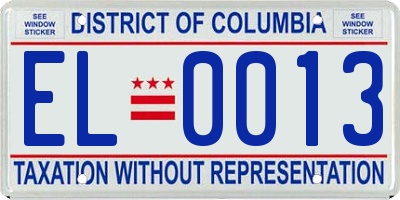 DC license plate EL0013