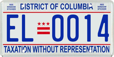 DC license plate EL0014