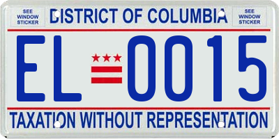 DC license plate EL0015