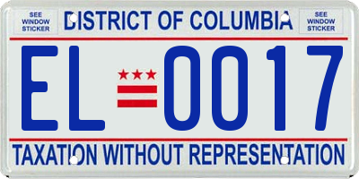 DC license plate EL0017