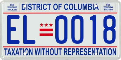 DC license plate EL0018