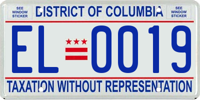 DC license plate EL0019