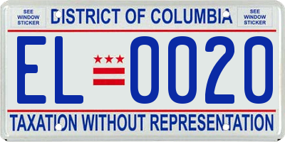 DC license plate EL0020