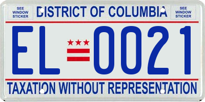 DC license plate EL0021