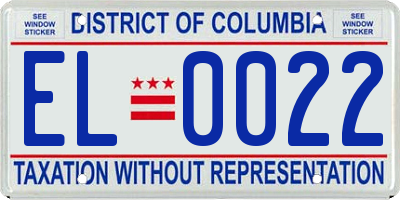 DC license plate EL0022