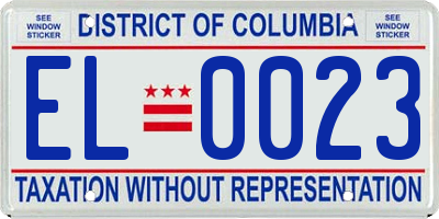 DC license plate EL0023