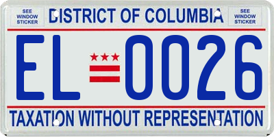 DC license plate EL0026