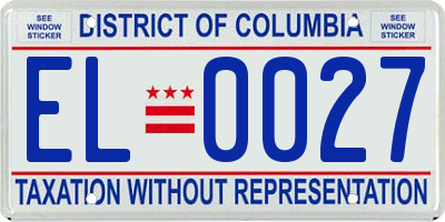 DC license plate EL0027