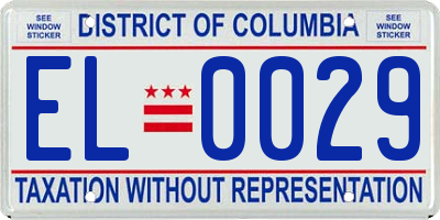 DC license plate EL0029