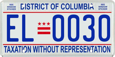 DC license plate EL0030