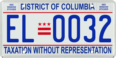 DC license plate EL0032