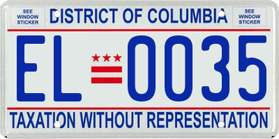 DC license plate EL0035