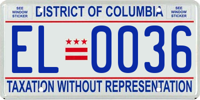 DC license plate EL0036