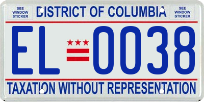 DC license plate EL0038