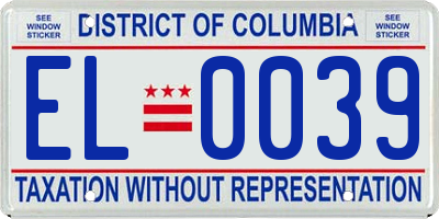 DC license plate EL0039