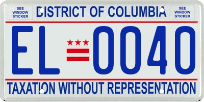 DC license plate EL0040