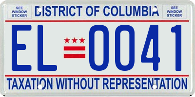 DC license plate EL0041