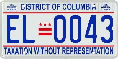 DC license plate EL0043