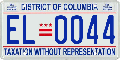 DC license plate EL0044