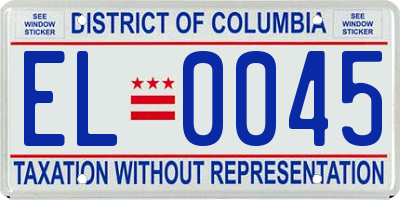 DC license plate EL0045