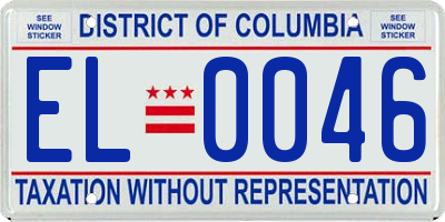 DC license plate EL0046