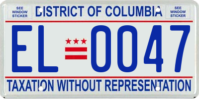 DC license plate EL0047