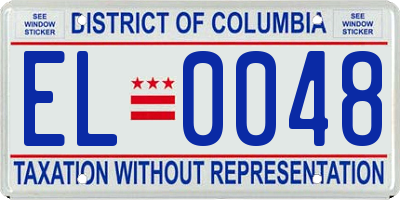 DC license plate EL0048