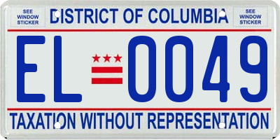 DC license plate EL0049