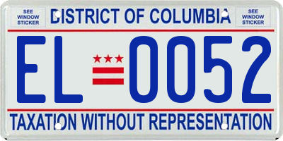 DC license plate EL0052