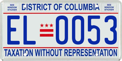DC license plate EL0053