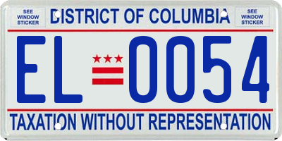DC license plate EL0054