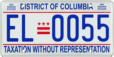 DC license plate EL0055