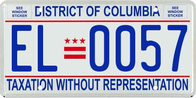 DC license plate EL0057